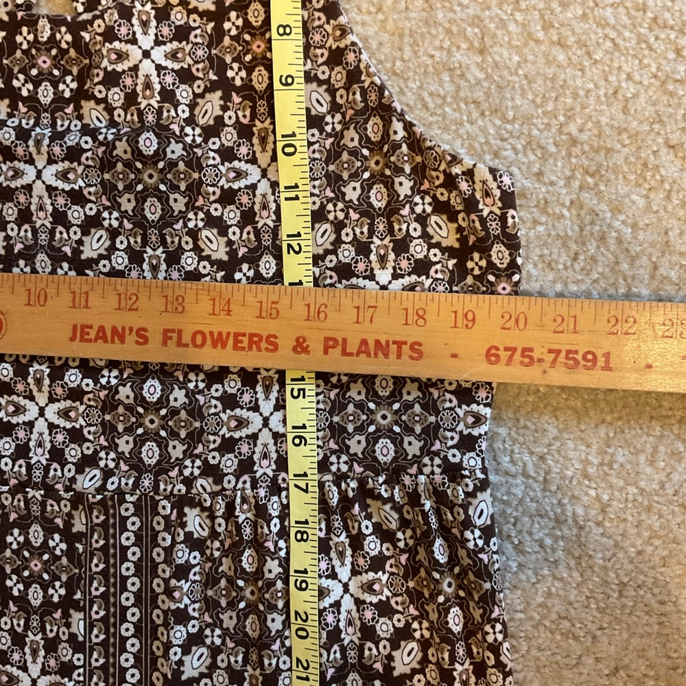 J.Jill Kona Cross Back Knit Floral Mandala Print Maxi Dress Brown Pink White XL - Picture 6 of 12